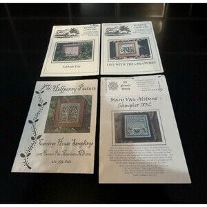 Lot of 4 Reproduction Cross Stitch Patterns Various Designers Brand New